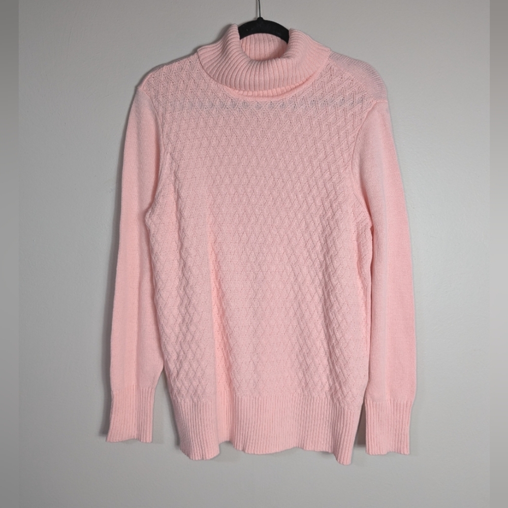 L Karen Scott Light Pink Turtleneck‎ Pullover Sweater